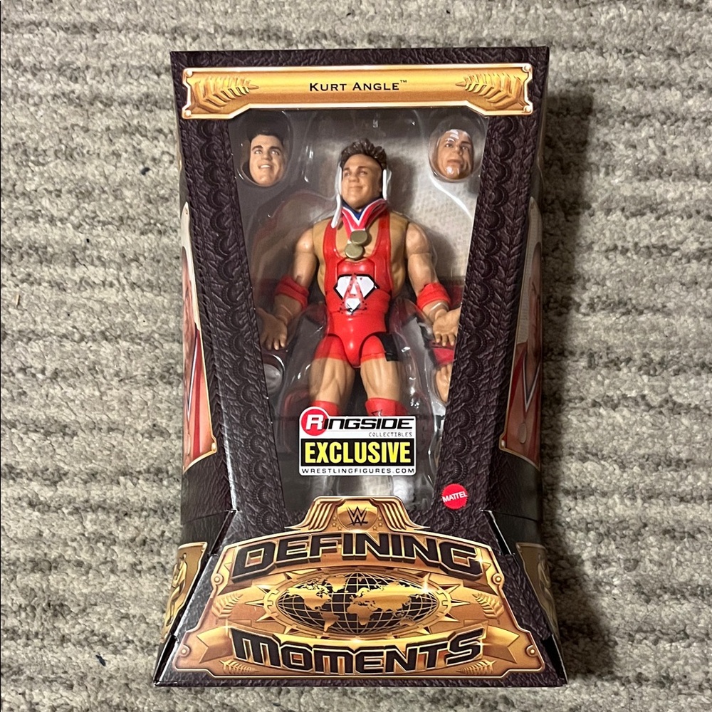 WWE Defining Moments Kurt Angle Figure in Red Gear